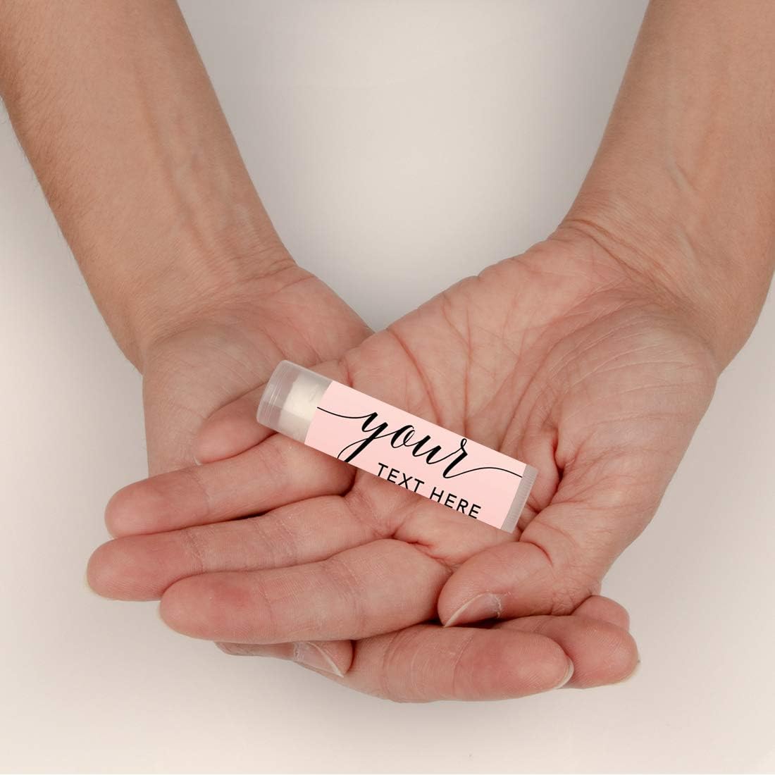 Andaz Press Personalized Blush Pink Rose Elegant Party, Lip Balm, Your Text Here, 12-Pack, Custom Party Favors Personalized Lip Balm Bulk Custom Lip Balm Stickers Labels Bachelorette Chapstick