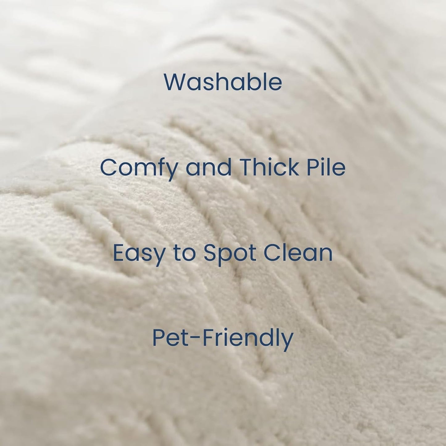 Revival Rugs Shell 5'3"x7'10" Washable Area Rug for Living Room Bedroom - 100% Recycled Oeko-TEX Certified, Medium Pile, Beige, Cream