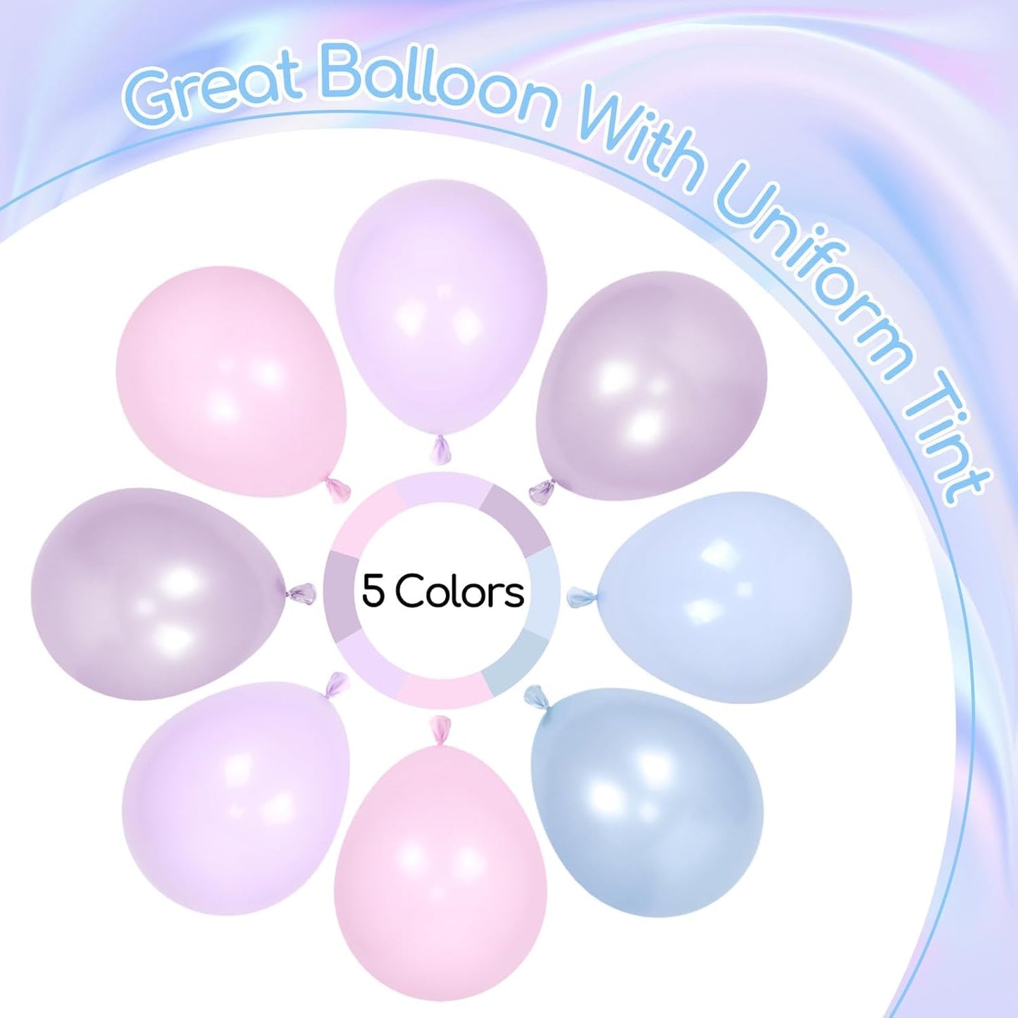 60pcs Pearl Pink and Blue Purple Balloons 12inch, Frozen Mermaid Balloons with Pastel Balloon for Mermaid Snowflake Baby Shower Birthday Party Decorations