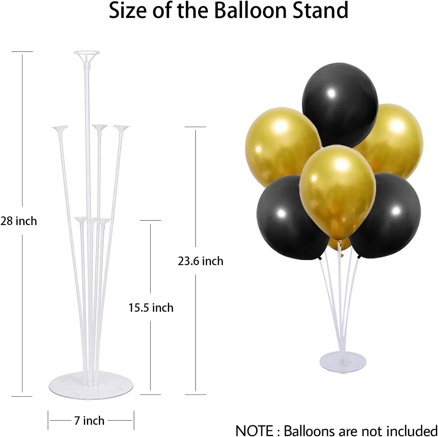5 Set Balloon Stand Kit - Balloon Sticks With Base for Table Balloon Centerpiece Decorations for Birthday Graduation Gender Reveal Baby Shower Party Decorations