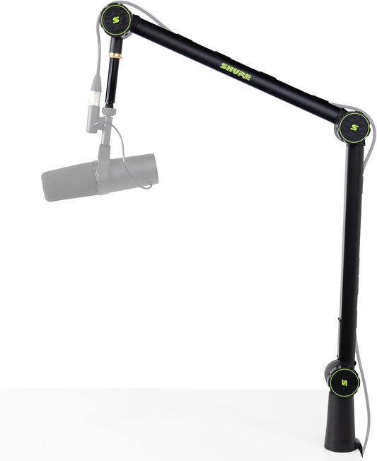 Shure by Gator Deluxe Articulating Desktop Podcasting Mic Boom Arm with Cable Management Channel; (SH-BROADCAST1)