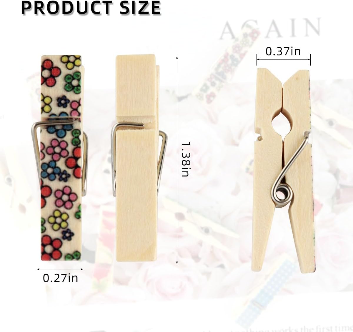 80 Pieces Colorful Painted Wood Clothespins for Craft Mini Photo Clips Wooden Clothespin Small Clothes Pins for Photos Pictures Display Wooden Clothe Photo Paper Peg Decorative Clothespins for Wedding