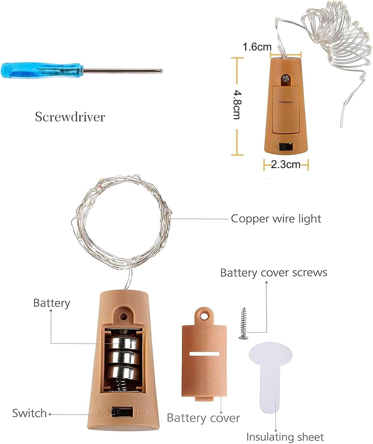 Wine Bottle Lights with Cork 15Pack 10 LED 40 Inches Battery Operated Silver Wire Liquor Fairy Mini String Lights for Party Christmas Halloween Wedding Decoration