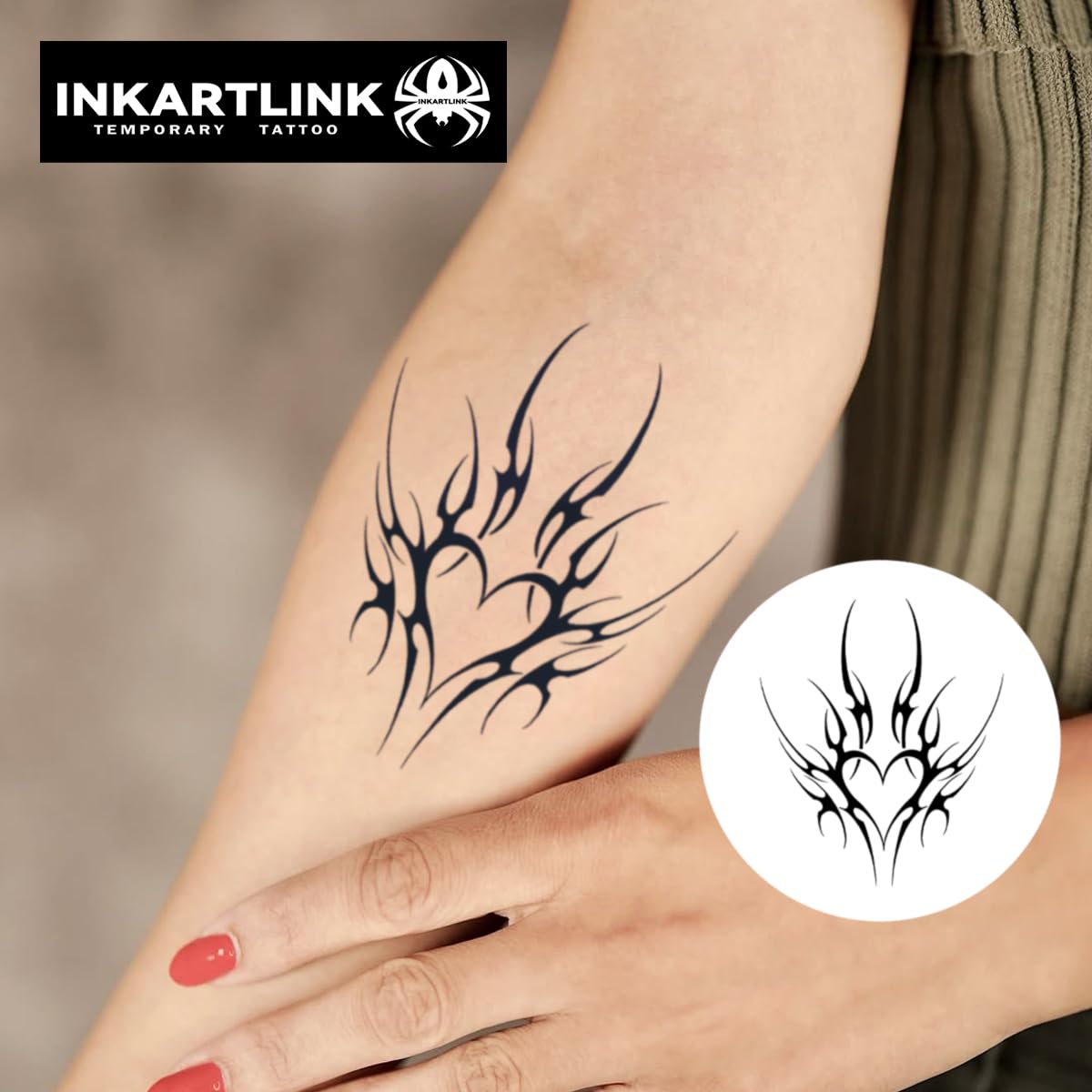 INKARTLINK Tattoo Tech, 2 Sheets Large Semi Permanent Tattoo, Temporary Tattoos, Last 1-2 Weeks, Waterproof, Realistic Look, No Adhesive, No Reflection （Flower Design)227