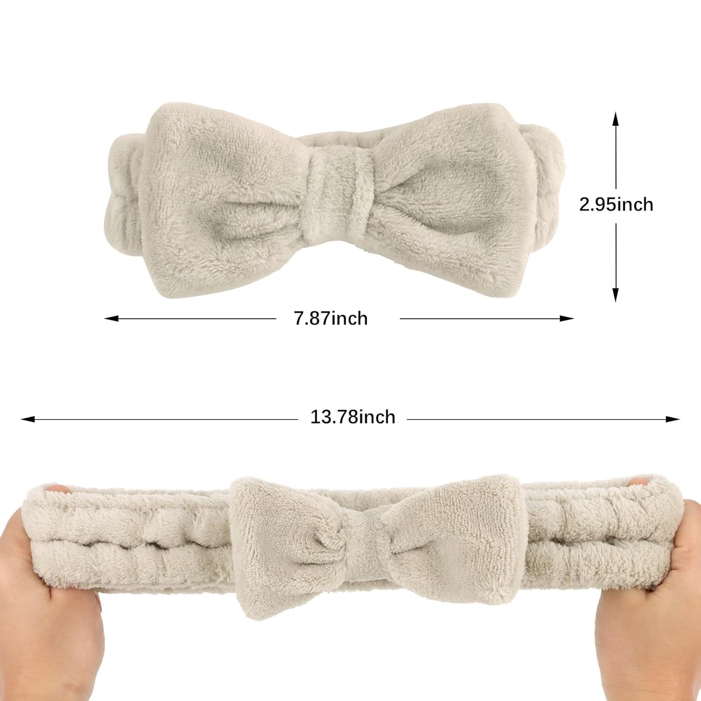 Semato Bachelorette Party Favor Set - Bride and Bridesmaid Spa Headbands, Skincare Head Bands for Women, Cute Bow Party Supplies (Light Coffee)