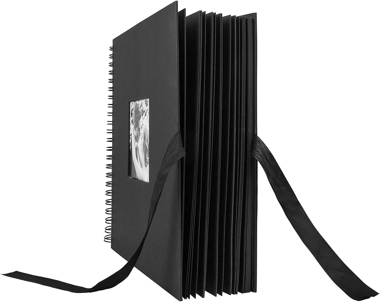 INNOCHEER Photo Album - Self Adhesive 80 Black Pages, Large Scrapbook Wedding Guest Book for DIY Anniversary Travel Memory Scrapbooking (Black 12 x 12)