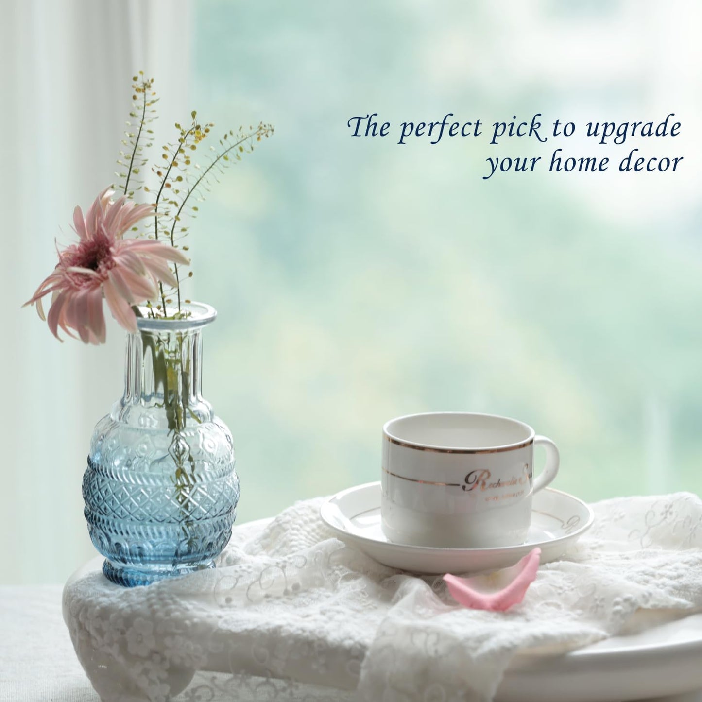 Bud Vases Set of 12,Glass Bud Vases in Bulk,Small Flower Vases for Centerpieces,Mini Vintage Vase for Wedding, Home Table Decor,Christmas,Party Decoration,Blue