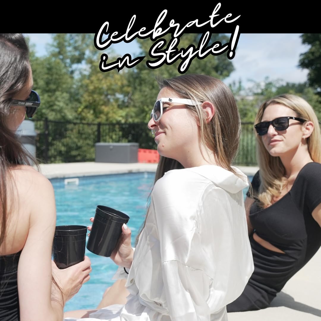 Bachelorette Party Sunglasses - Set of 1 Bride & 7 Team Bride Sun Glasses Pack of 8 Bridesmaid Favor Supplies Bridal Wedding