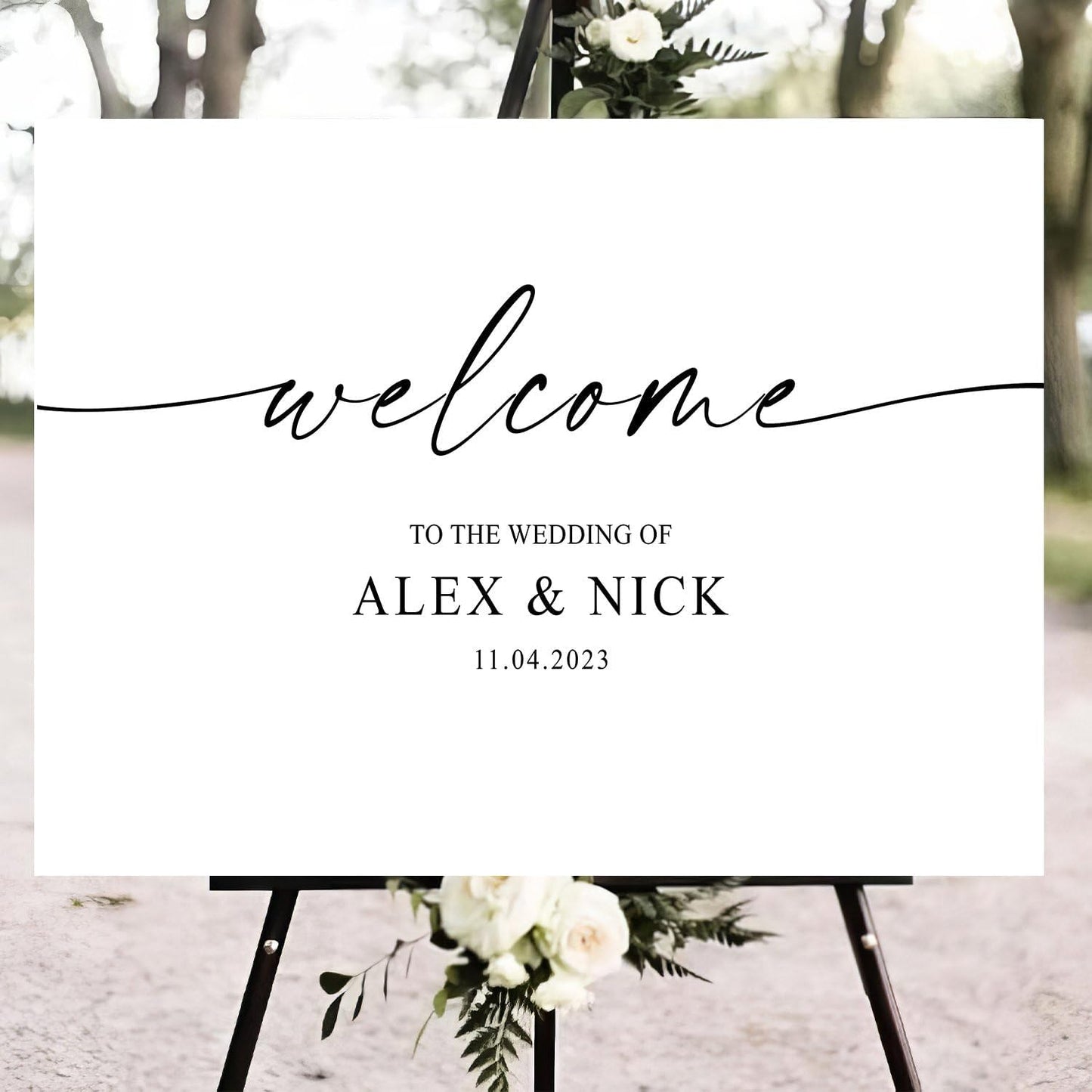 Script Calligraphy Wedding Welcome Signs, Welcome Sign Wedding, Customized Wedding Welcome Sign, Custom Wedding Welcome Sign
