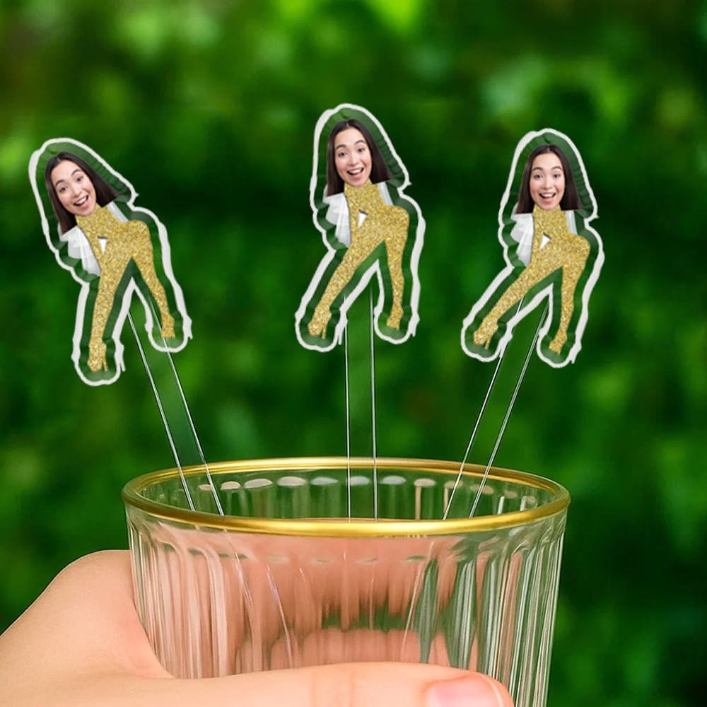 Custom 50 Pcs Double-Sided Wedding Stir Stick, Personalized Bride Face Dancers Stir Stick, Acrylic Cocktail Stirrers, Wedding Drink Stirrers, Bachelorette Party Gifts, Bridal Shower Gifts