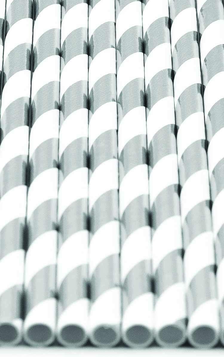 Pack of 150 Silver Foil Swirls Biodegradable 4-Ply Paper Drinking Straws (Compostable, Non-toxic, BPA-free)