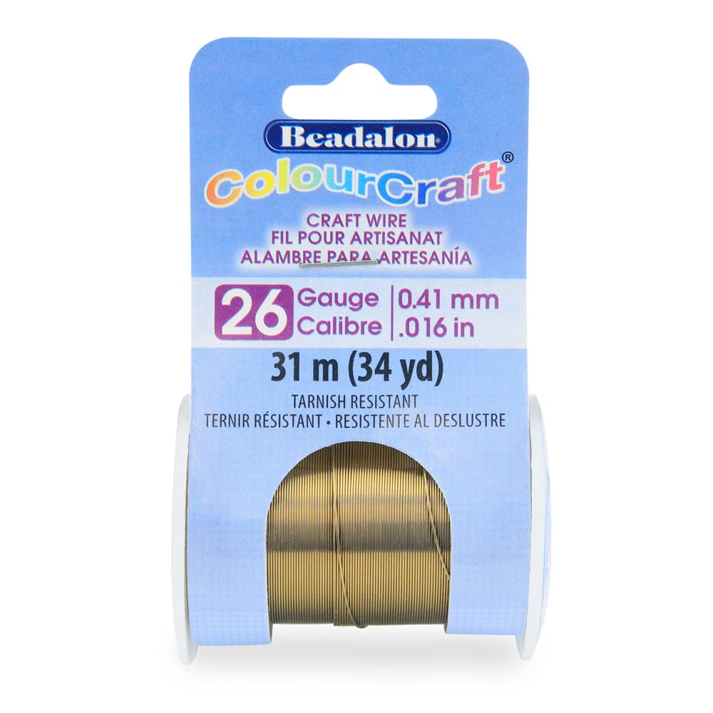 Beadalon ColourCraft Wire, 26 Gauge, Vintage Bronze Color, 34 yd Spool