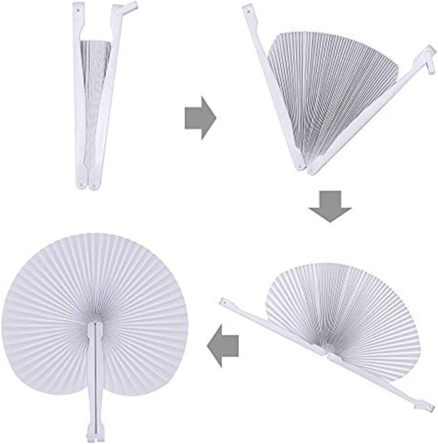 20 Pcs Folding Handheld Paper Fans Bulk Chinese Oriental Floral Wedding Round Shaped Accordion Fans Assortment with Plastic Handle for Birthday Party Favors Supplies(Colorful Handle)