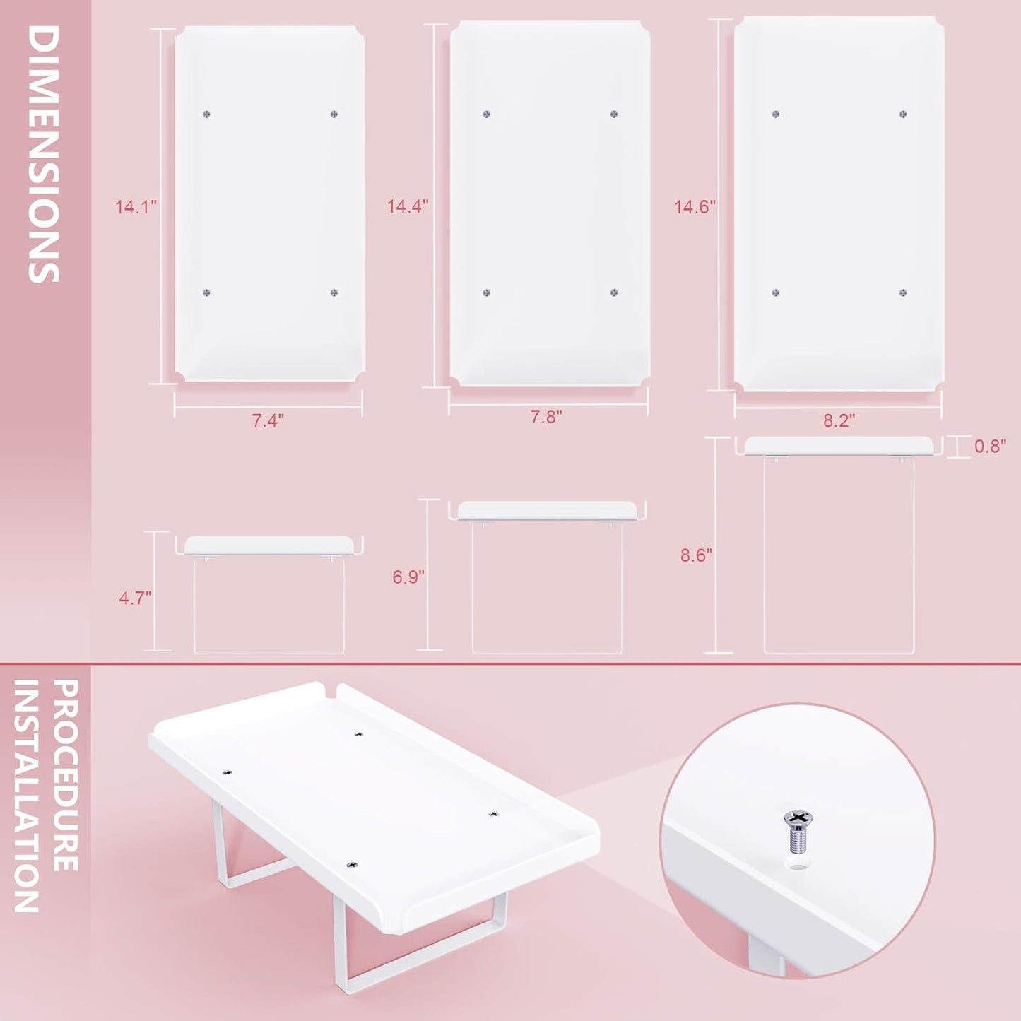 3 Pieces Cupcake Stand Holder, White Acrylic Dessert Table Display Set with Iron Support Legs for Birthday Candy Bar Décor Weddings, Parties Events
