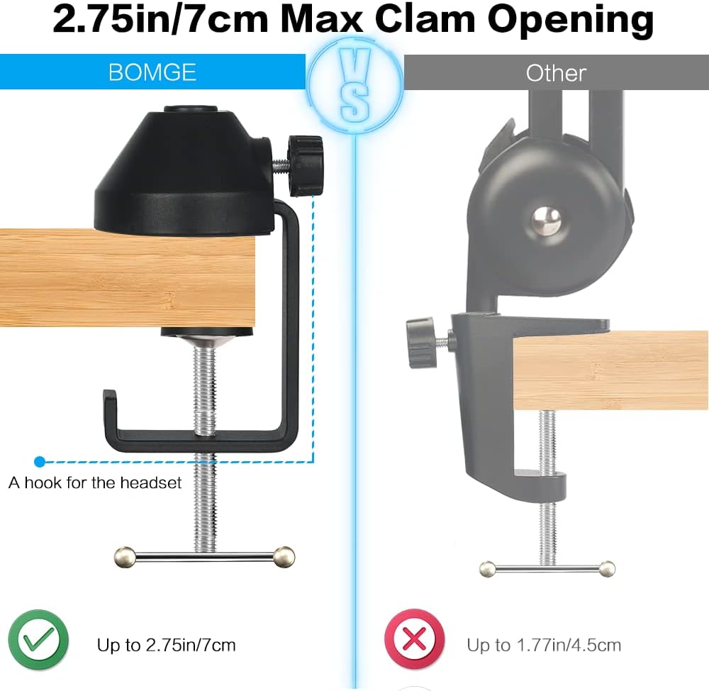 BOMGE heavy duty gaming Mic Boom Arm,Adjustable Studio Microphone Stand Arm for Blue Snowball, Blue Snowball ICE, Blue Yeti,Radio Broadcasting and Gaming