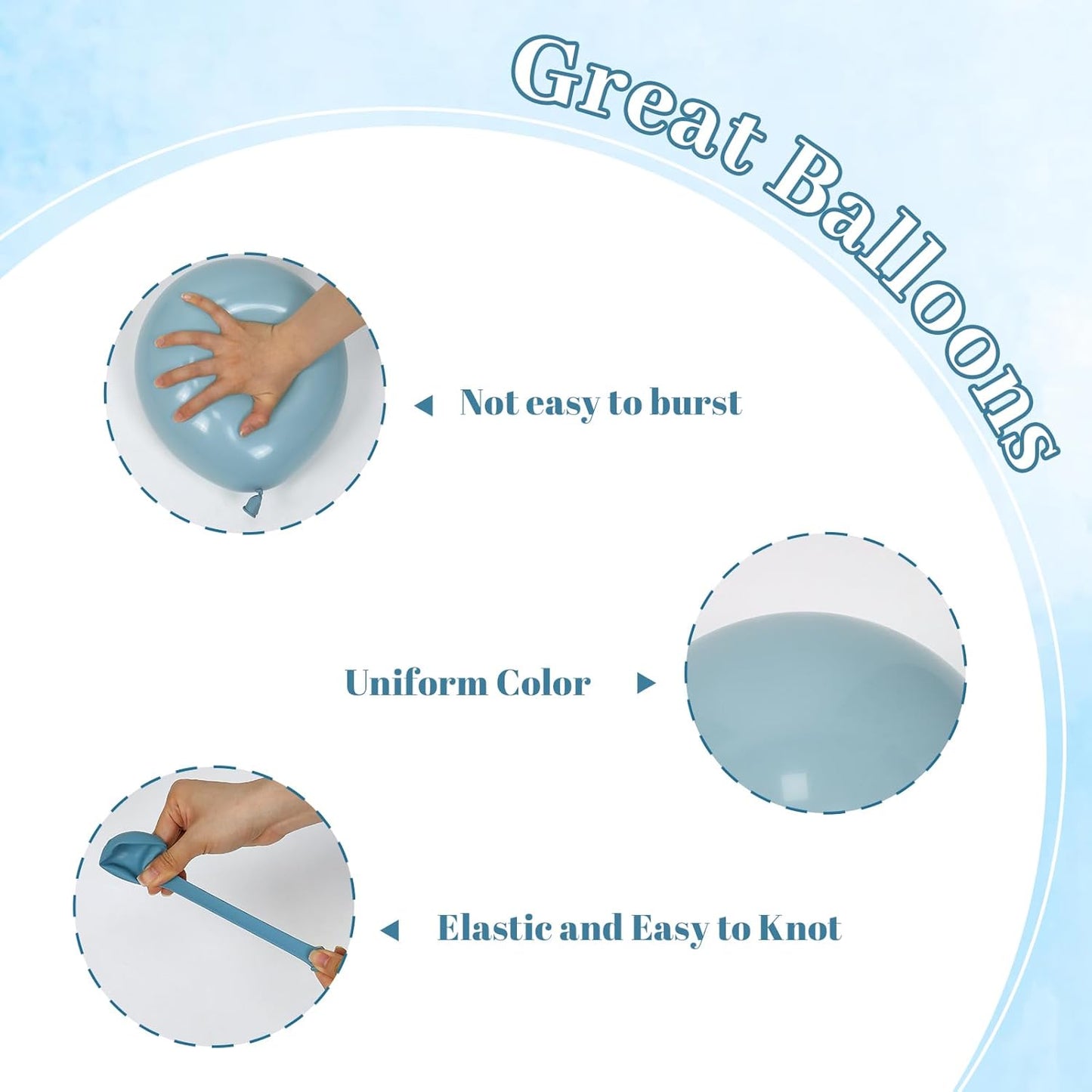 60pcs Blue and Brown Balloons 12inch with Brown Dusty Pastel Blue Sand White Balloons for One Sweet Cookie Birthday Gender Reveal Baby Shower Party Decorations