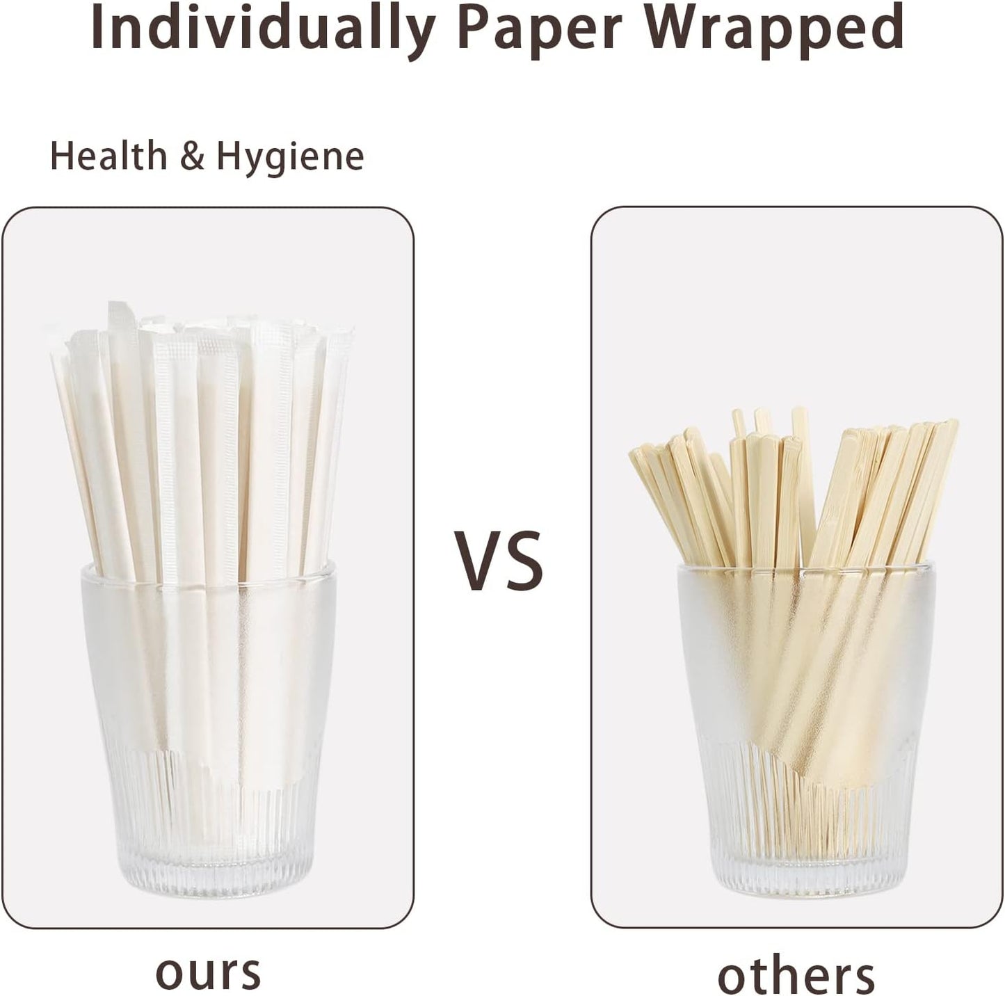 500Pcs Bamboo Coffee Stirrers Individually Wrapped – Coffee Stir Sticks 5.5 Inch, Stir Sticks For Coffee Bar, Disposable Stir Sticks for Coffee and Cocktail