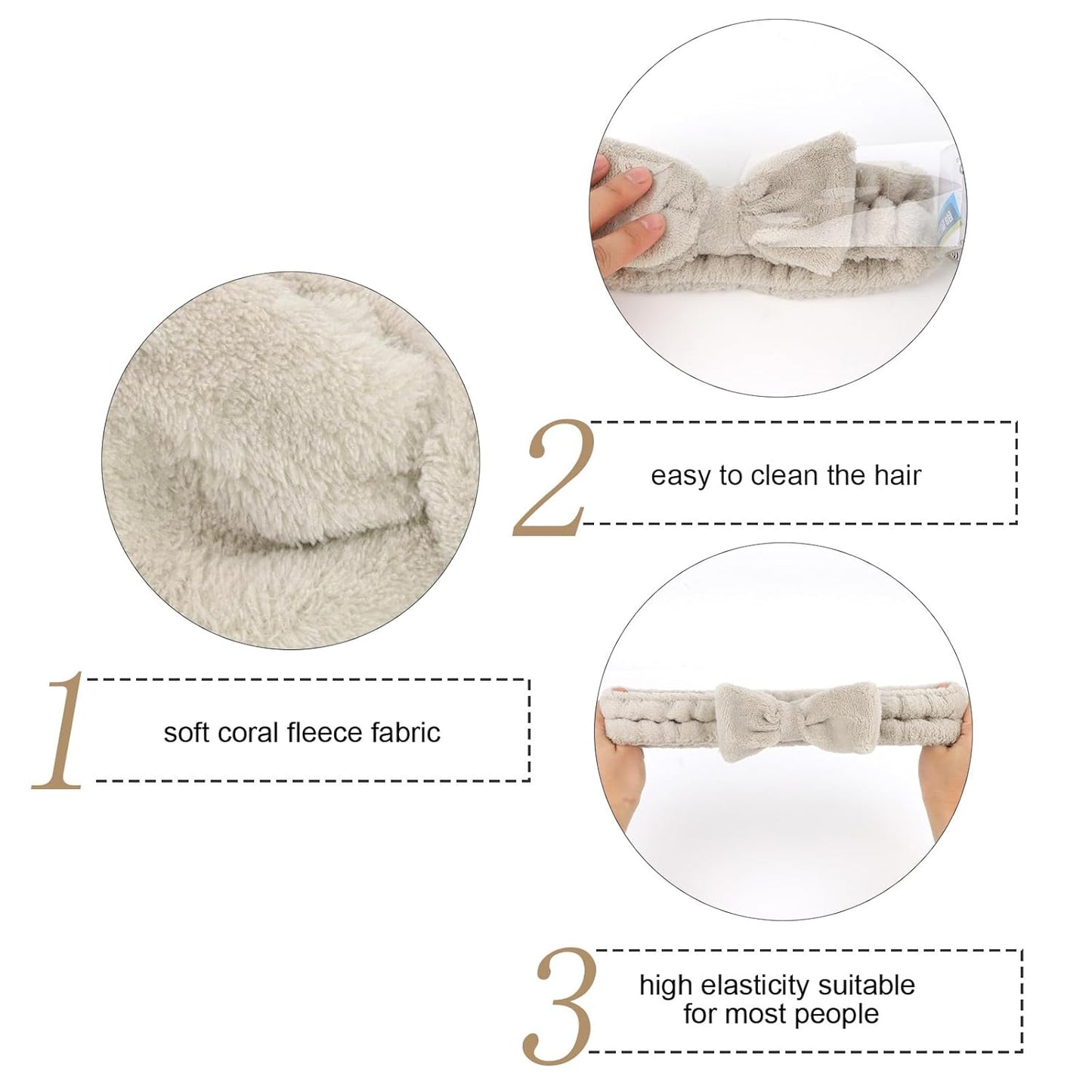 Semato Bachelorette Party Favor Set - Bride & Bridesmaid Spa Headbands (1 bride+ 7 Light coffee)