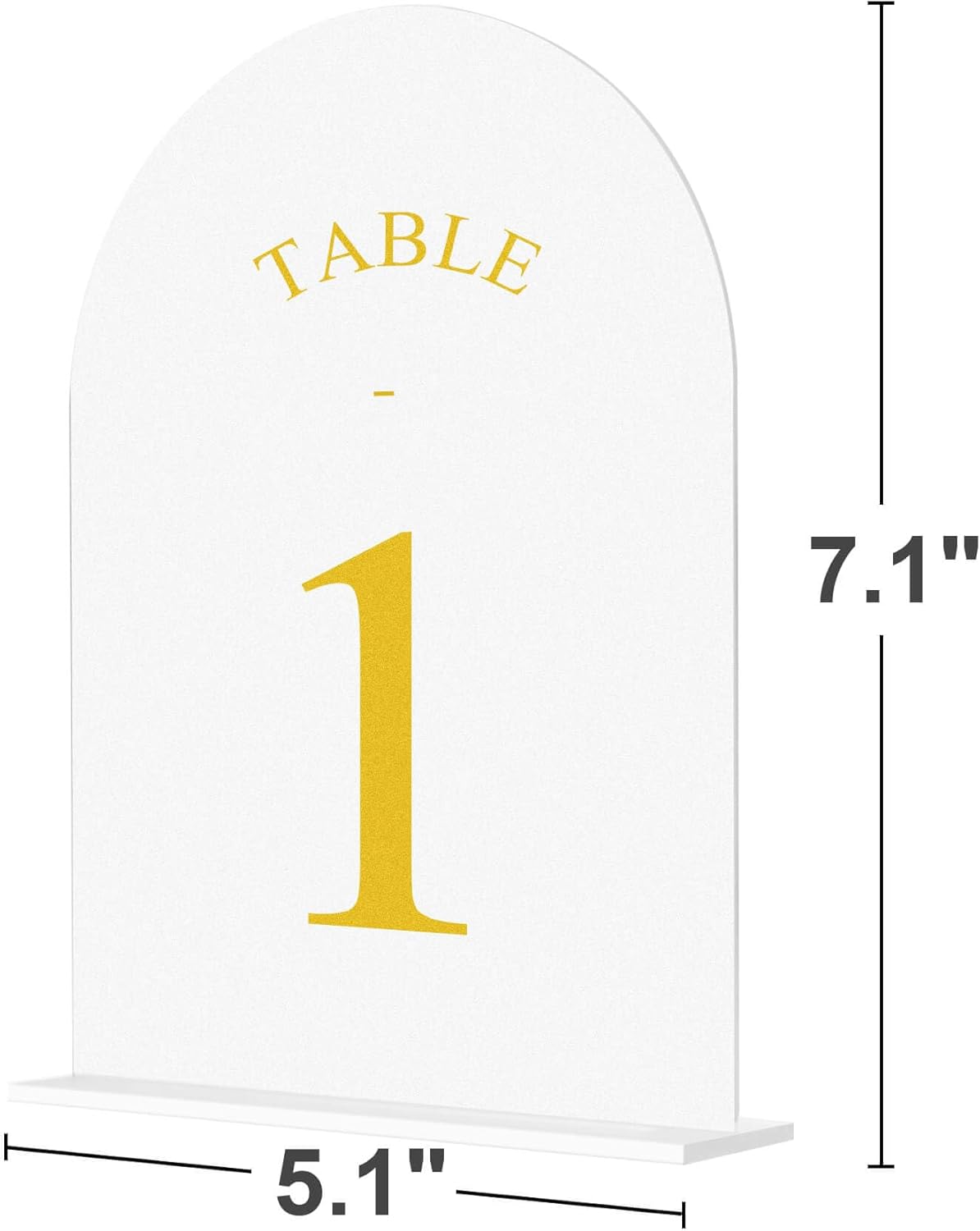 JOYIT Frosted Arch Wedding Table Numbers 1-40 with Stands – 5" X 7" Acrylic Gold Table Number Holders, Perfect for Wedding Receptions, Parties, Anniversaries, and Events