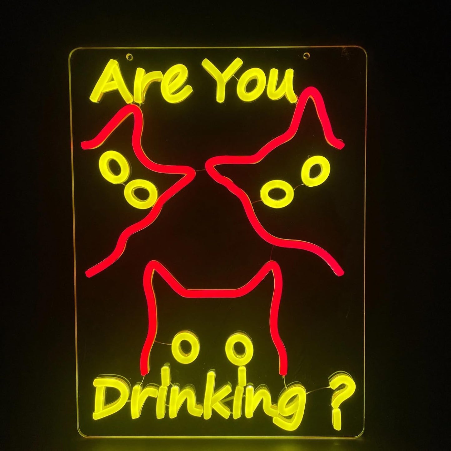 Are You Dringking Neon Sign Cat Neon Sign for Wall Decor,Cat Beer LED Neon Signs for Beer Wine Bar Kitchen Restaurant Home Pub Party Man Cave Club