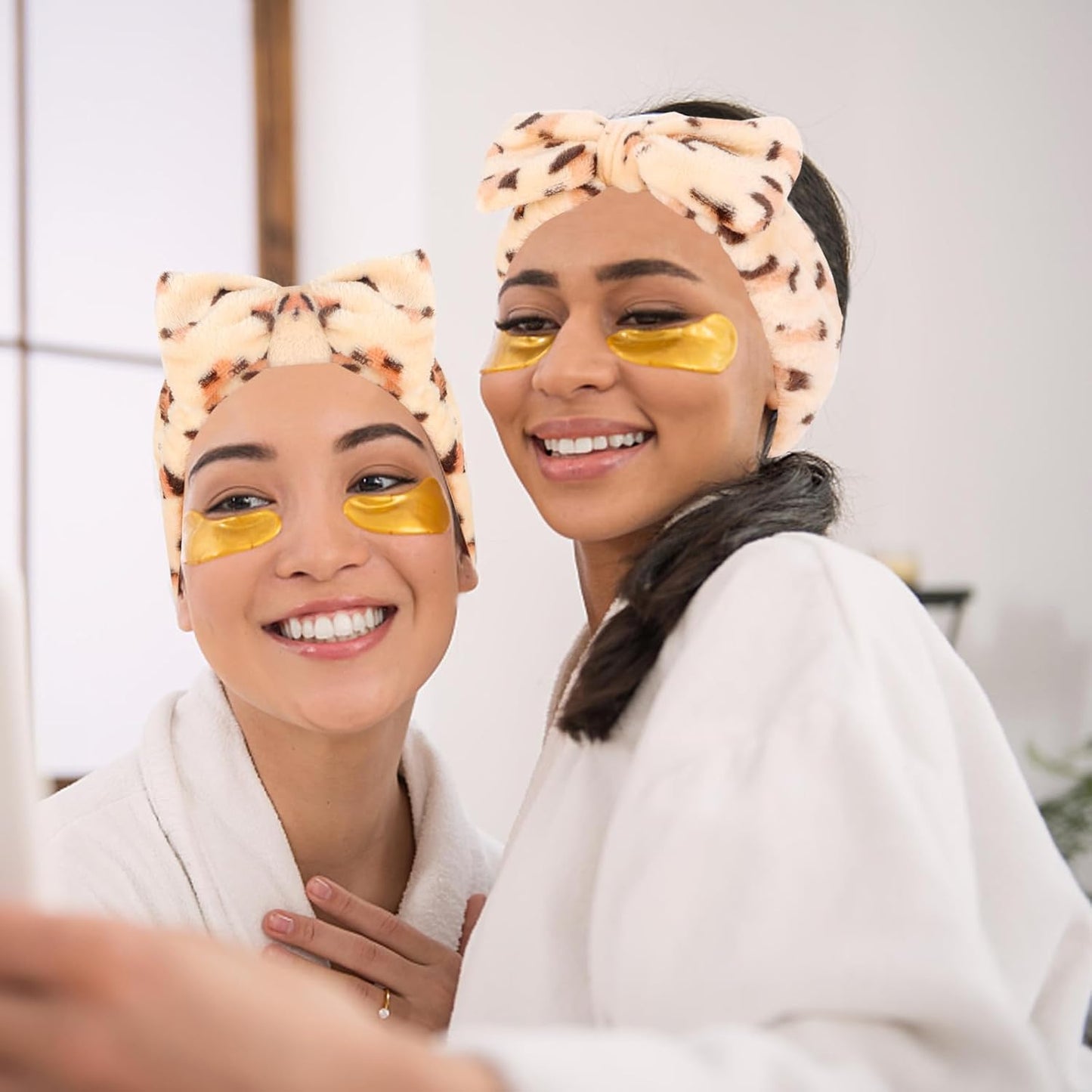 Semato Leopard Spa Headband Bachelorette Party Favor Set Skincare Headbands for Women Gifts and Party Supplies (leopard)