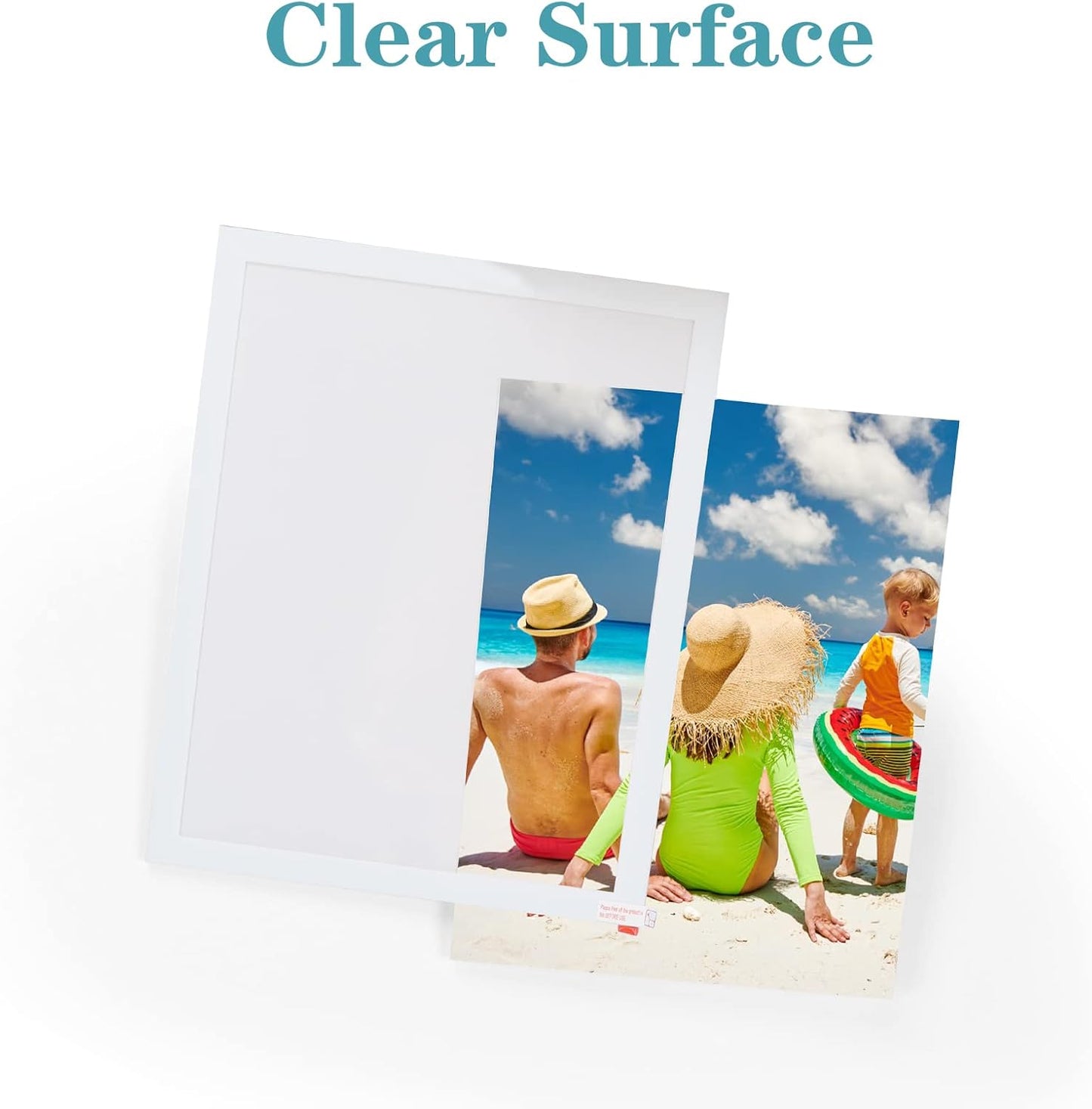 CRUGLA 8x10 White Magnetic Picture Frames for Refrigerator 12 Packs, Modified Magnetic Sheet with Self Adhesive Backing, 8 by 10 Magnetic Photo Craft Frame Set for Glass Window Door Cubicle