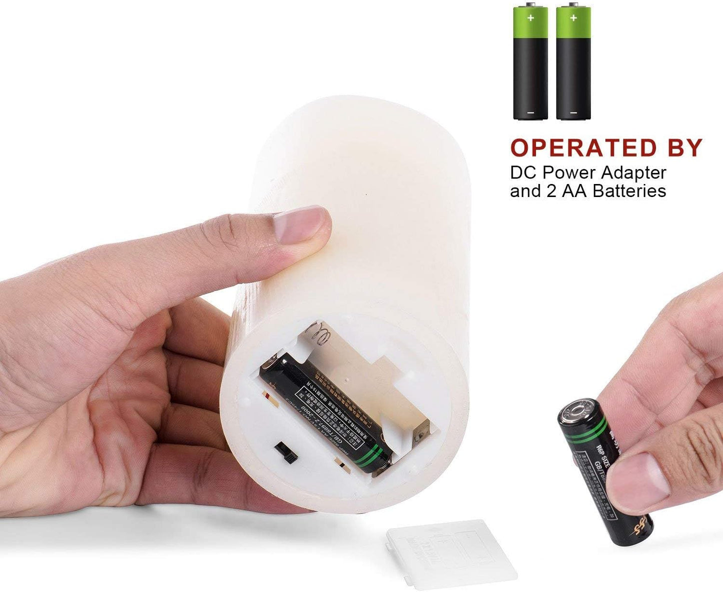 Flameless Flickering LED Candles 3" X 4" with 10-Key Remote Control Timer Classic Pillar Optical Fiber Wick Real Wax Battery Operated Candles, Ivory Color, Set of 6