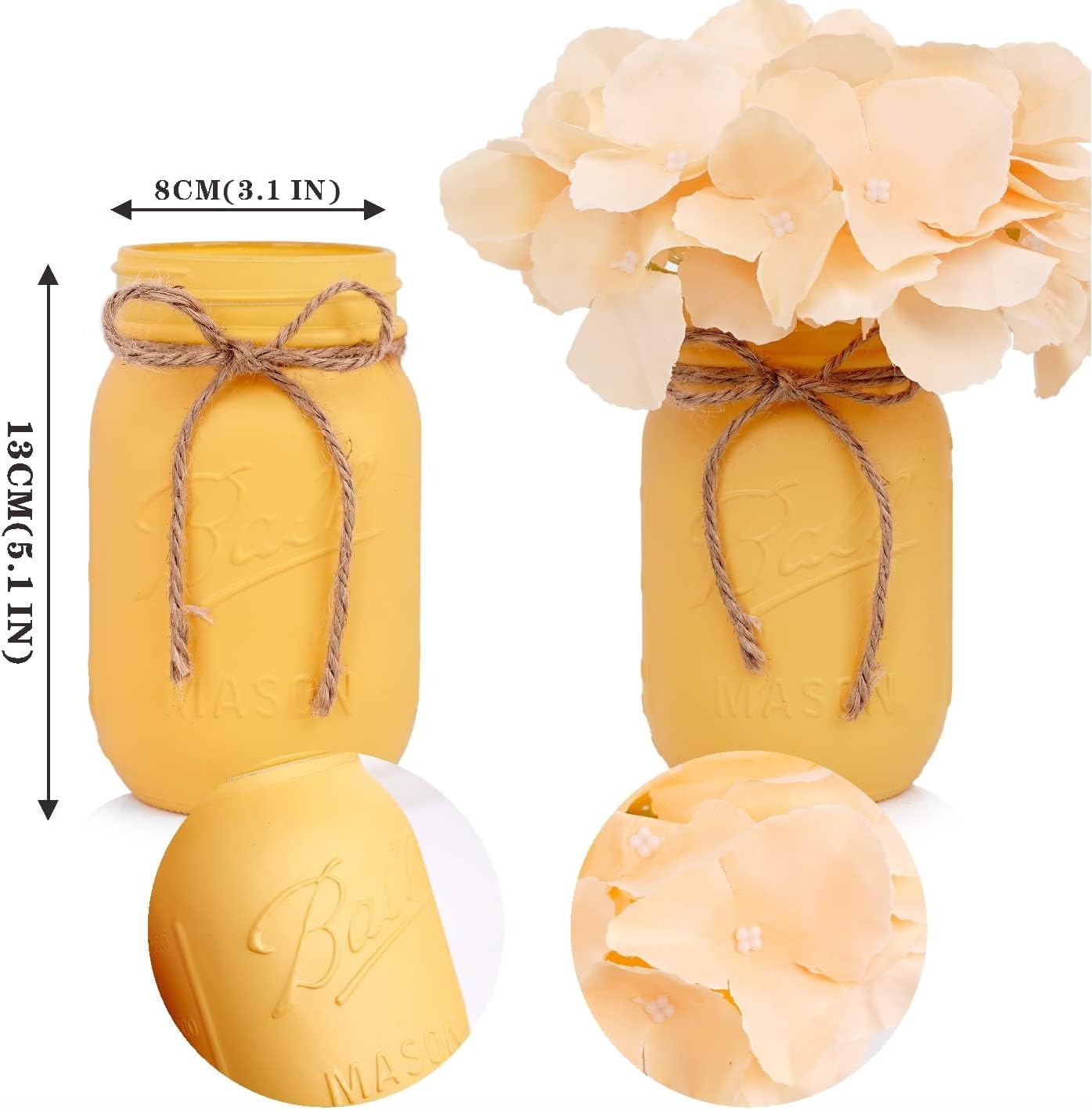 Thanksgiving Decorations Mason Jar, Farmhouse Harvest Thanksgiving Table Decor for Centerpieces, Dining Table Centerpiece, Living Room Table Decor, Thanksgiving Centerpieces with Flowers Decoration