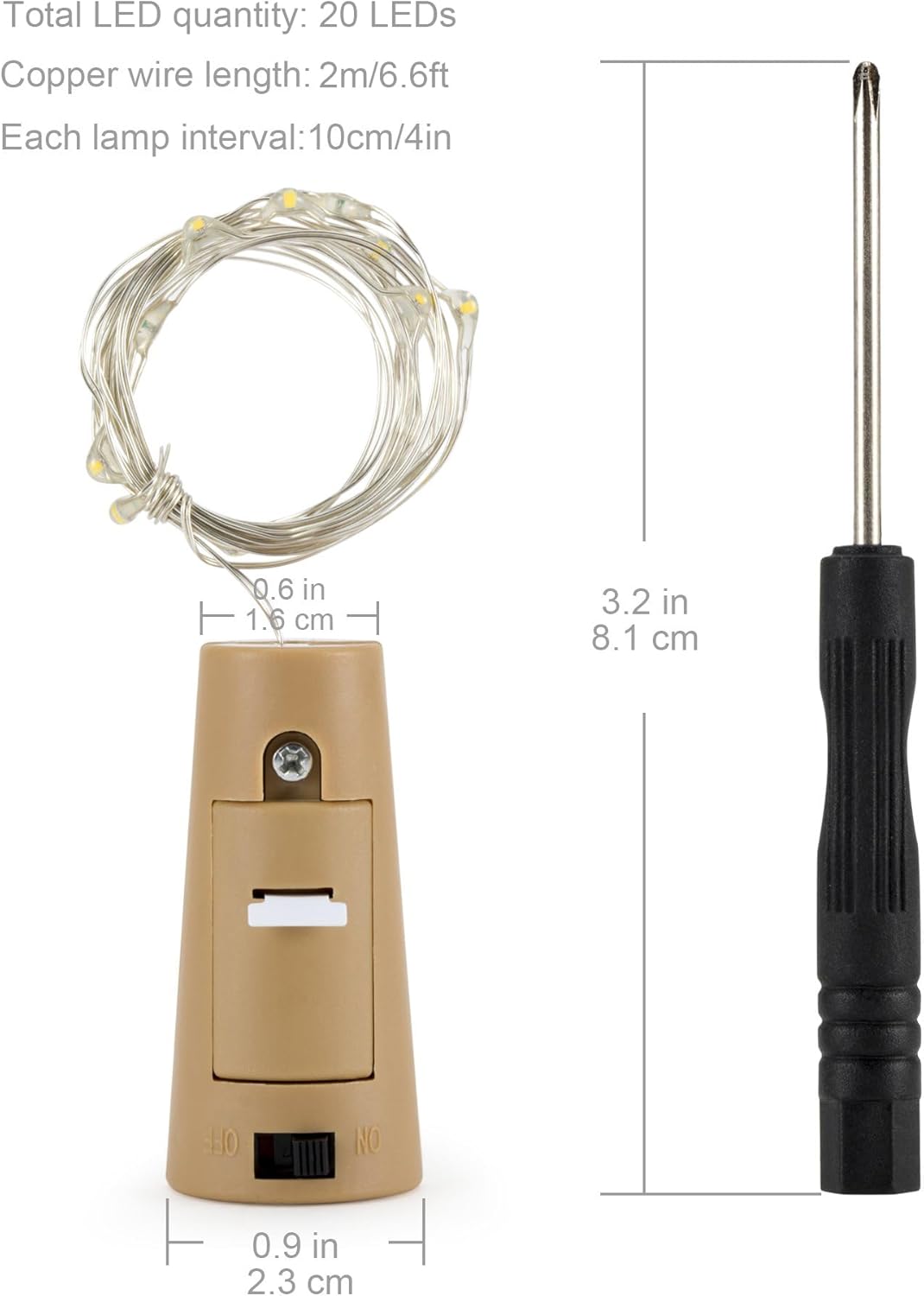 Aluan Wine Bottle Lights with Cork 10 Pack 20 LED Christmas Mini Fairy Lights, Waterproof Battery Operated Bottle Lamps for Liquor Bottles Party Bar Rustic Wedding Table Indoor Decoration, Multicolor