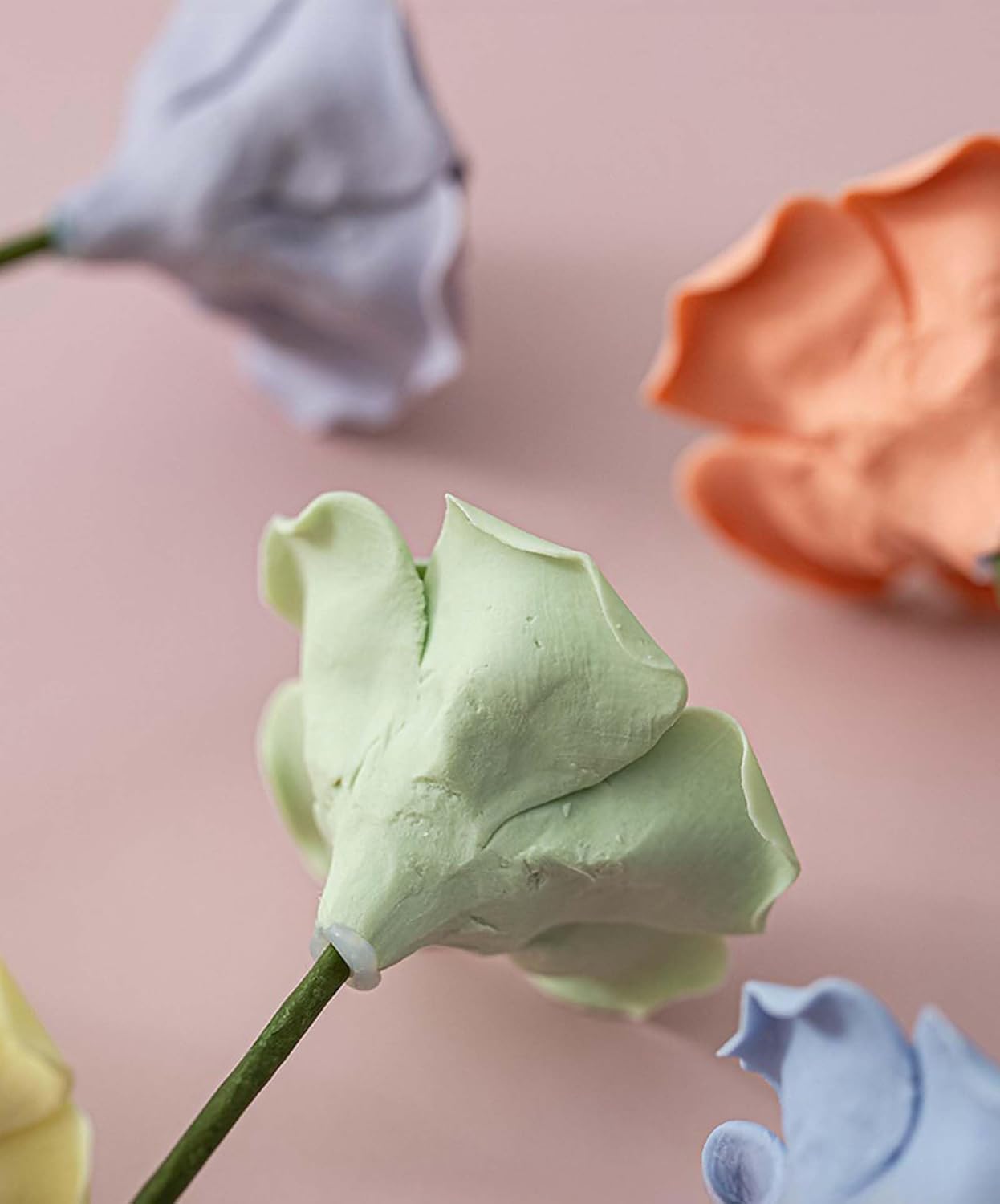 9 pcs Handmade Ceramic Roses,Featuring Vibrant Colors and Intricate Petal Details，Wedding Decoration Christmas Decor Gift Providing Long-Lasting Beauty Without The Hassle (Colour)