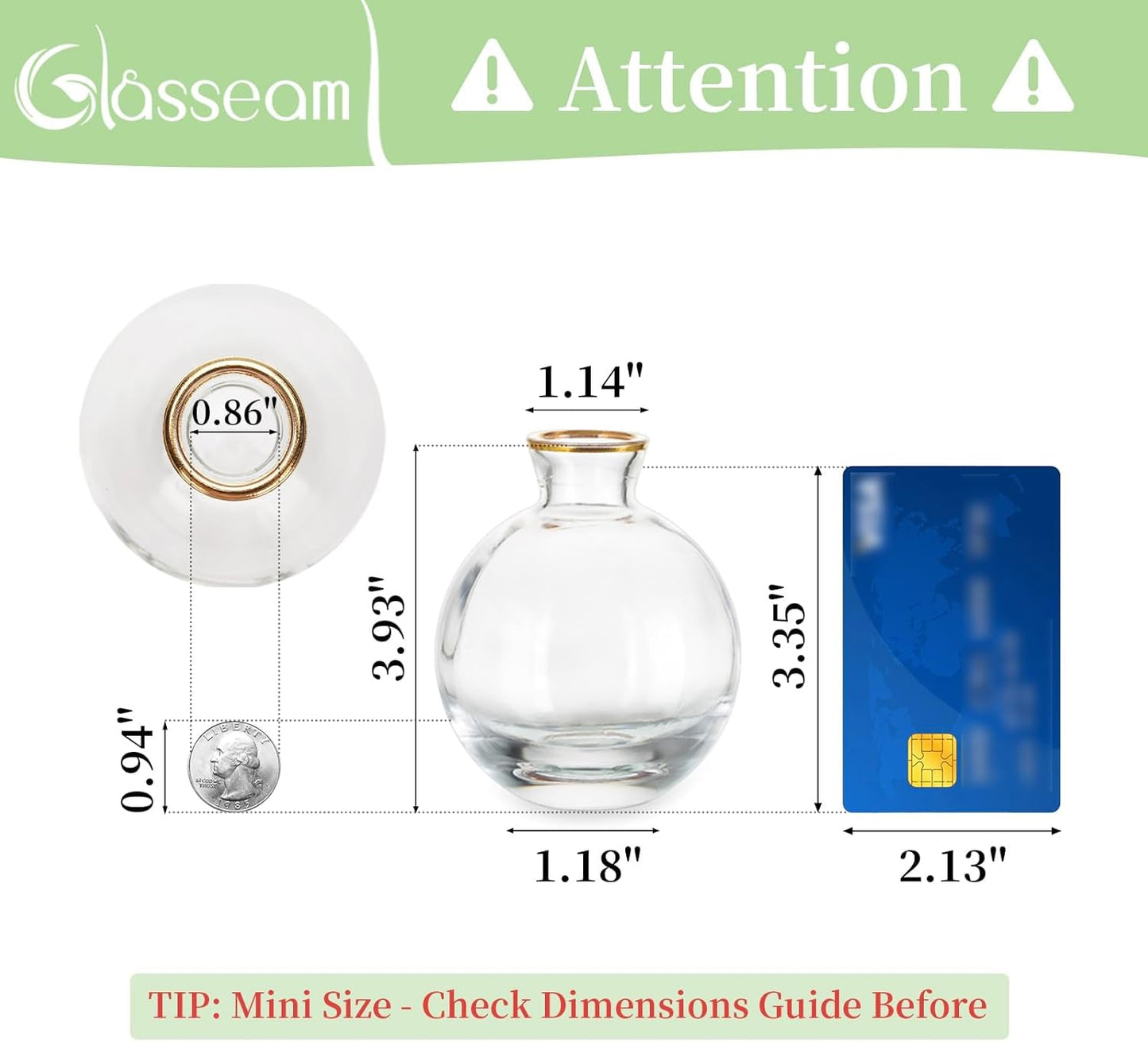 Bud Vases 3Pcs/Set Small Vases Handmade Cute Gold Rim Small Vases for Flowers Centerpieces Glass Vases Mini Vase Home Decor Centerpieces, Events Table Decor