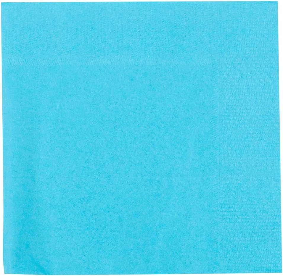 JAM PAPER Small Beverage Napkins - 5 x 5 - Sea Blue/Electric Blue - 50/Pack