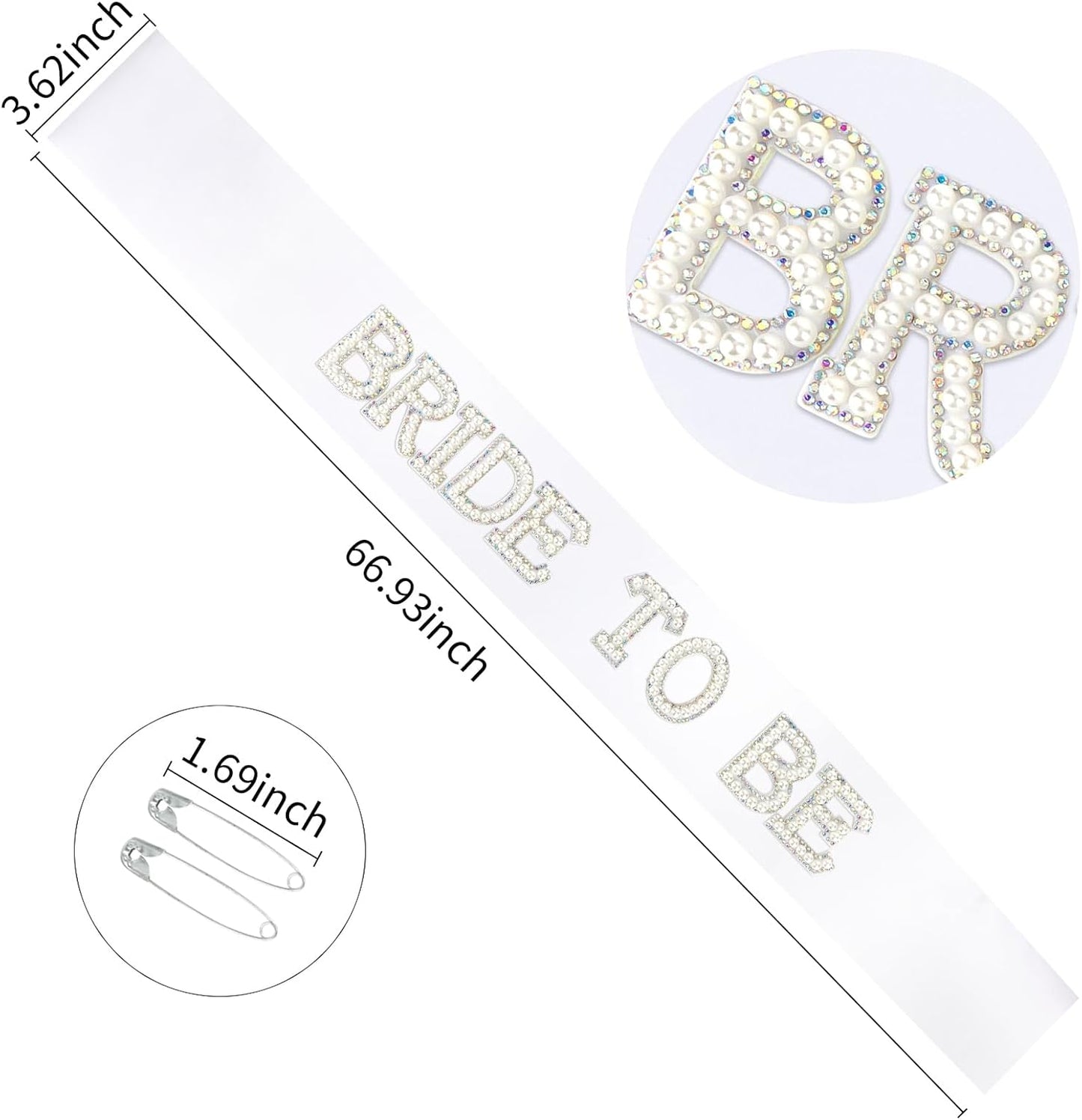 White Bride to Be Sash Bachelorette Party Decorations Bridal Shower Engagement Party Decorations