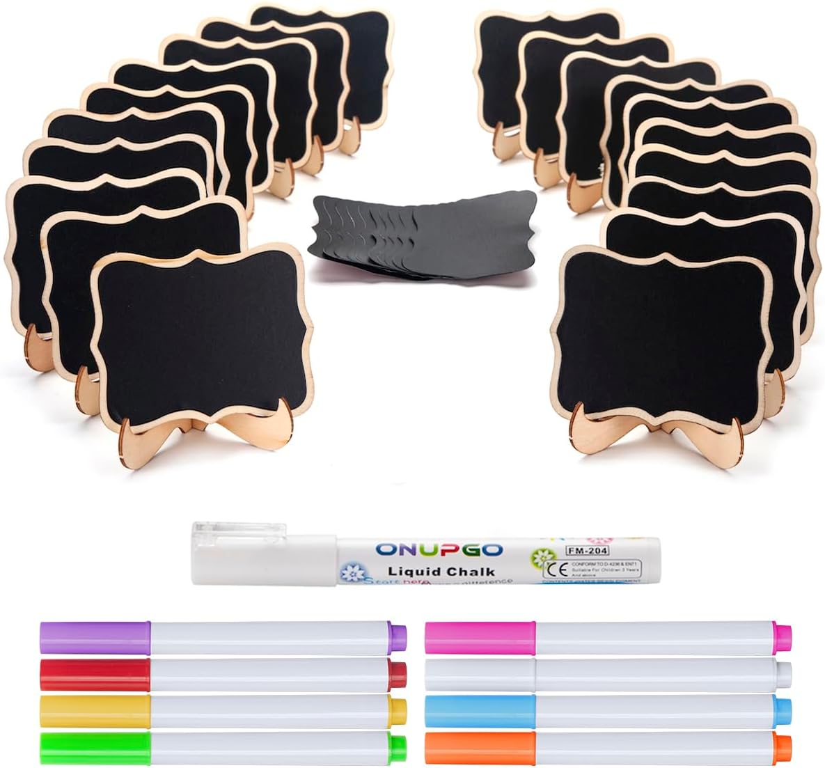 Mini Chalkboard Signs, 20 Pack Small Chalkboard Labels Table Signs with Easel Stand, Wooden Blackboards for Wedding Decor, Party Buffet Display, Place Cards, Food Labels