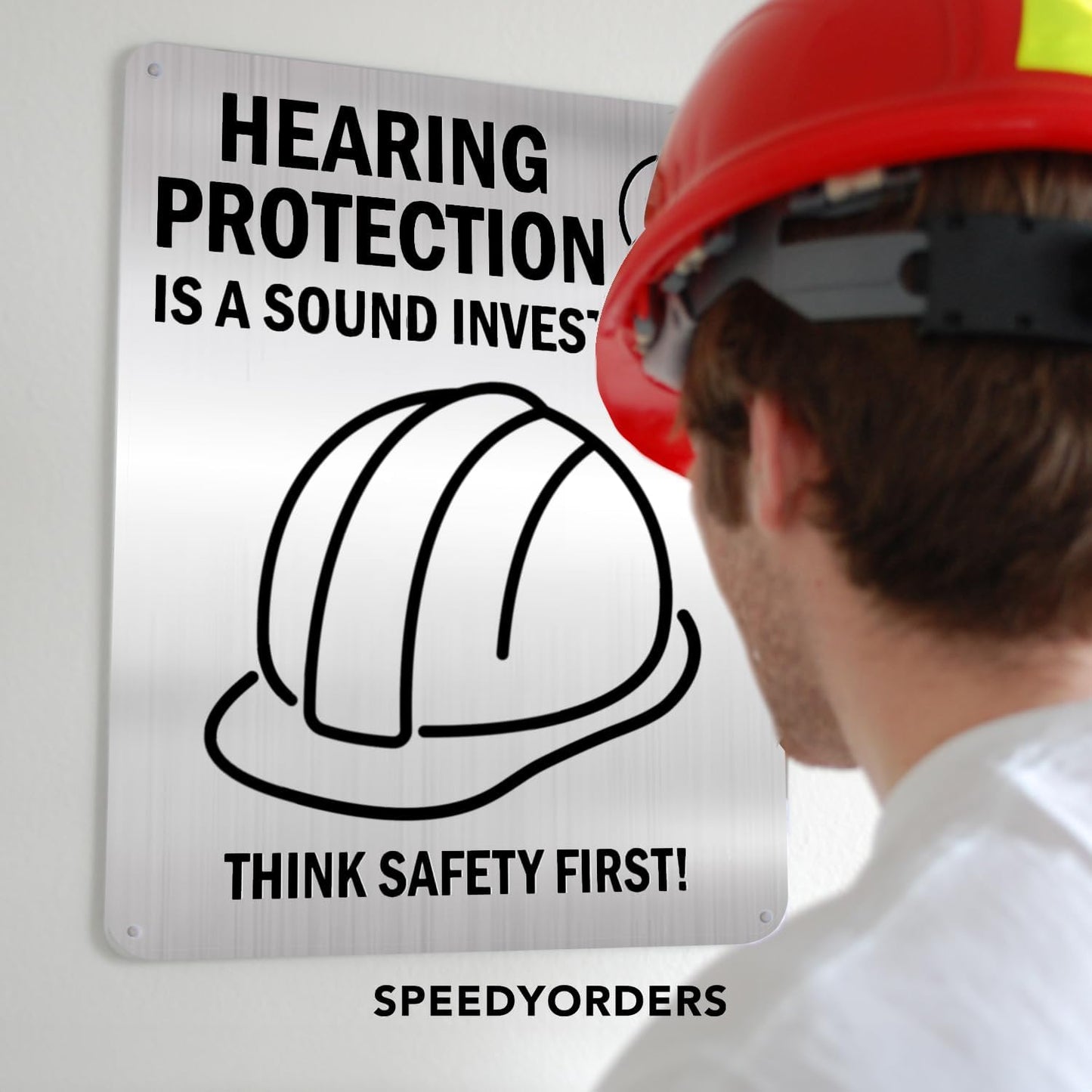 Custom Outdoor Aluminum Signs, Personalized Business Signs, Waterproof Silver Brushed Metal 12x8 In