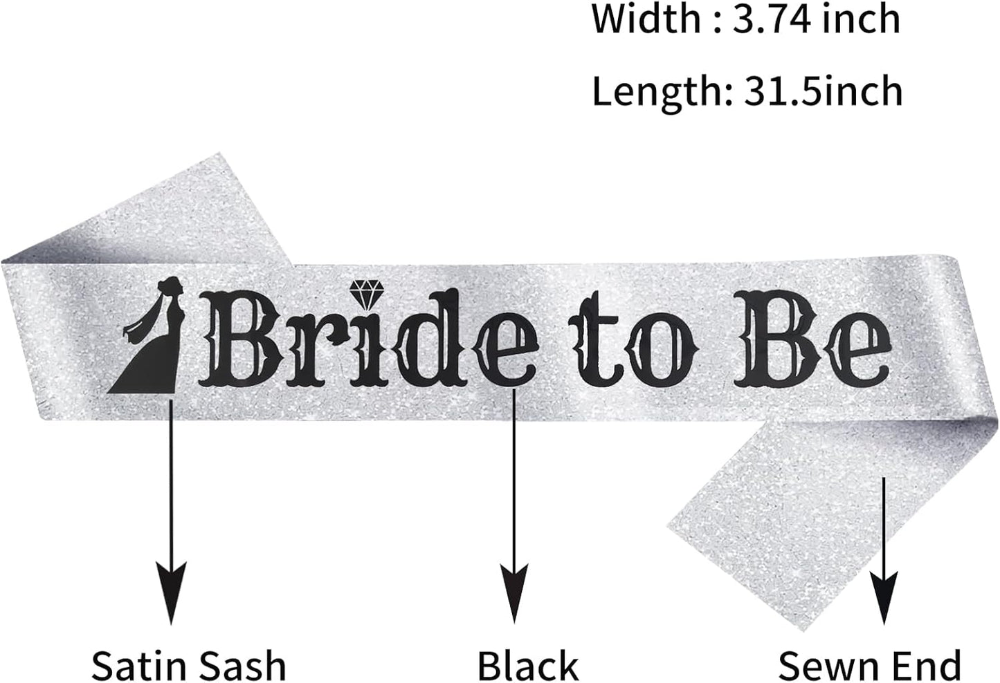 Black Groom to Be Sash Silver Foil& Silver Bride to Be with Black Foil, Funny Sashes for Bachelorette Party Bridal Shower Wedding Engagement Decorations Supplies Favors, Future Mrs and Lucky Mr Sash