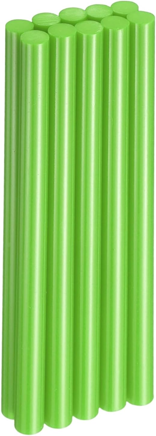 HARFINGTON 10pcs Hot Glue Sticks 0.43" Dia x 7.87" Long EVA Mini Hot Melt Adhesive Glue Stick for Hot Melt Gun Wood Plastic Glass Flowers Fabrics Foam, Light Green
