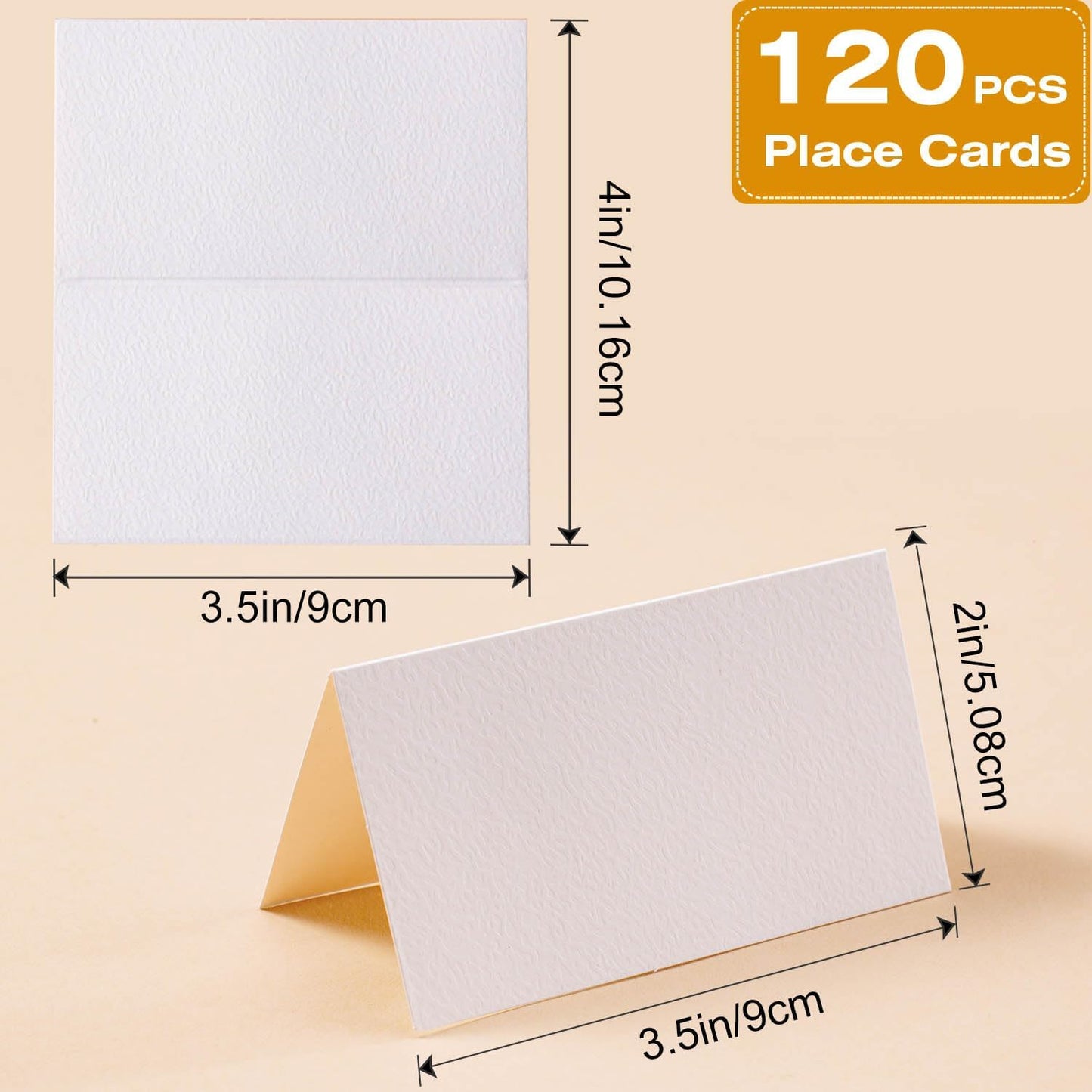 120 Pcs Premium Place Cards, 2x3.5in Small Tent Cards, Blank Fillable Banquet Seat Cards, Name Cards, Escort Cards, Table Cards, Wedding Place Cards for Wedding, Table, Dinner Parties