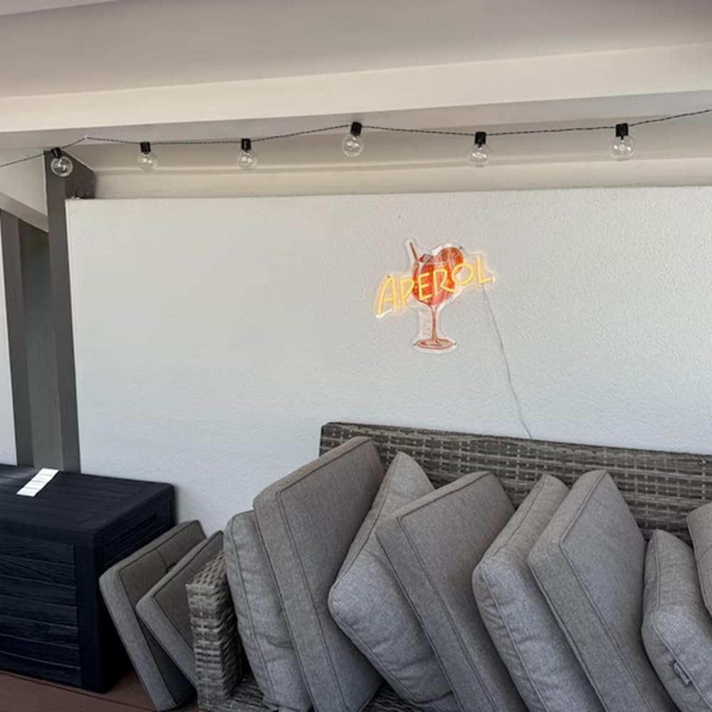 Aperol Spritz Cocktail Neon Sign, Cocktail Room Wall Decor,Aperol Spritz, Cocktail Aperol Spritz Neon Light,Spritz Lover Gifts,Neon Bar Sign Size:20x19inches