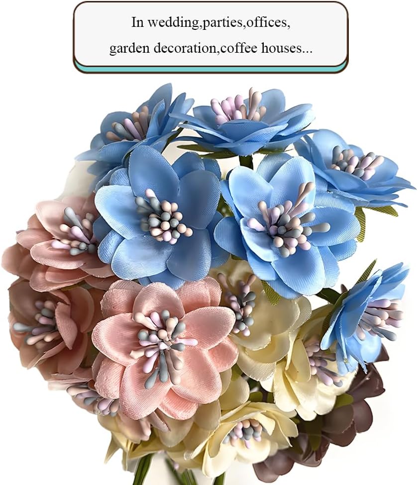 HAHIYO 700Pcs 2mm LightYellow Matte Double Head Flower Stamen Pistil for Flower Making Scrapbook Decoration - Handmade Artificial Flower Pistil Matt-Like Floral Stamens Flowers Pollen Stamen