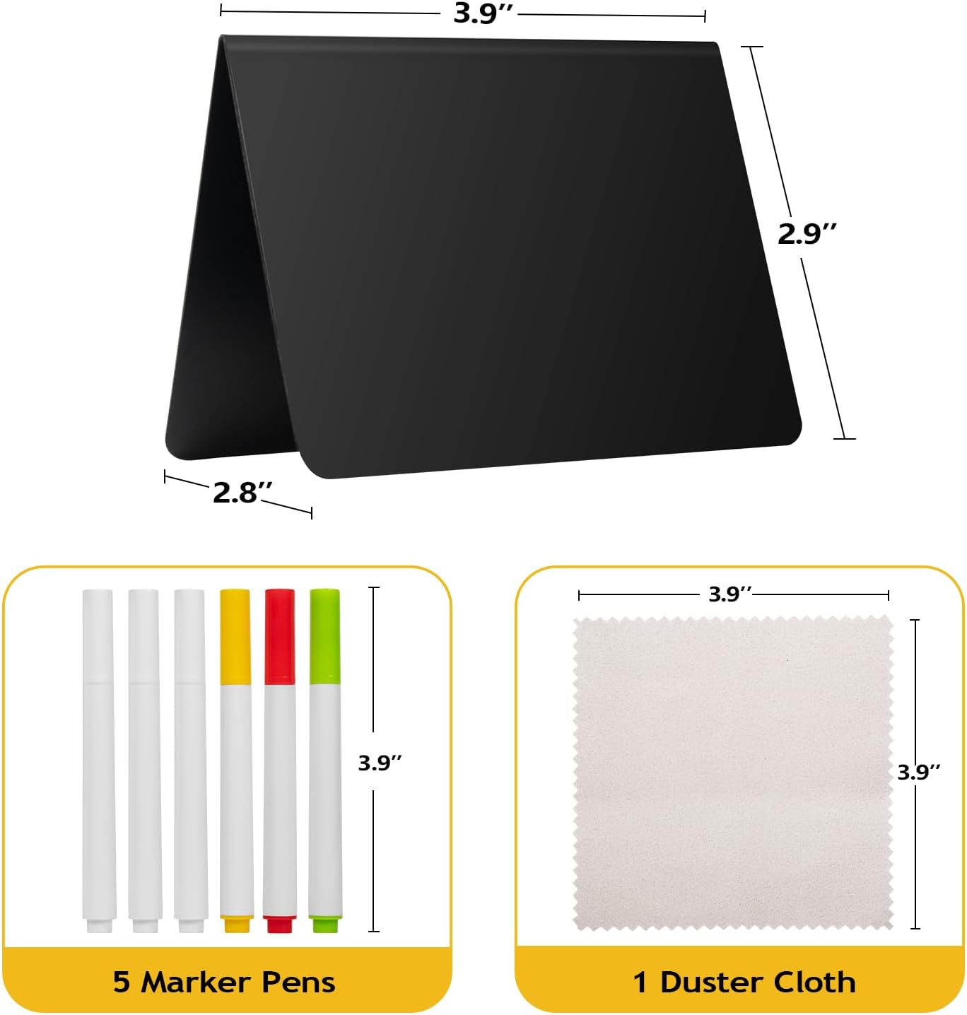 4" x 3" Mini Chalkboard Signs for Food, 28 Pack Mini Table Chalkboard Signs for Buffet, Reusable Drink and Food Signs for Buffet Display, Party and Bakery