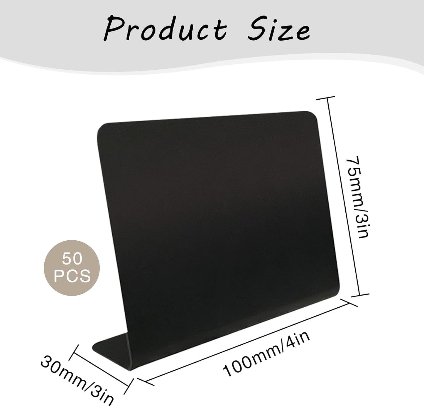 50 Pcs Mini Chalkboard Signs, 4"x3" Food Labels for Weddings Birthday Parties Message Board Signs Buffet Bakery and Retail