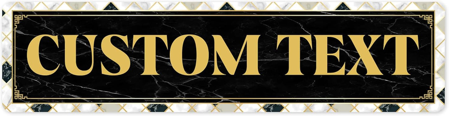 Custom Sign, Custom Street Sign, 11 Font Colors, 13 Font Styles, 4 Hole Options, 22 Sizes, 6x24 Inches, Rust Free DiBound, Fade Resistant, Made in USA by My Sign Center (Marble Tile)