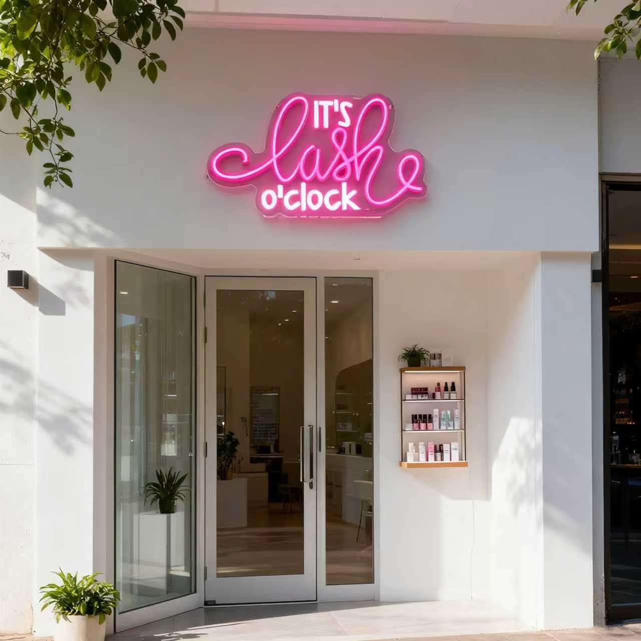 Lash Neon Sign, it's Lash O'Clock Led Neon Light Signs for Wall Decor Beauty Room Salon Nails Business Light up Sign for Lash Techs Girls Christmas Birthday Gift Dimmable USB Powered(14.2"*8.7")