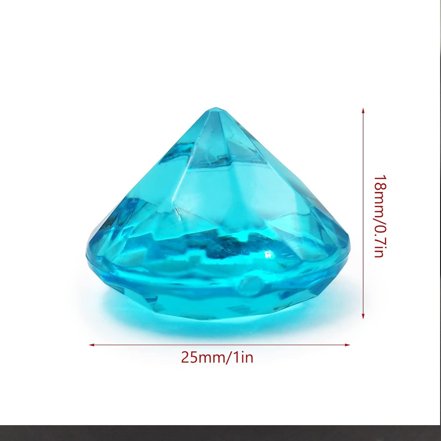 100Pcs Clear Acrylic Diamonds 25mm Wedding Table Scatters Gemstones Confetti for Vase Fillers,Floral Decor,Bridal Shower Decorations,Home Centerpieces,Candle Display (Sky Blue)