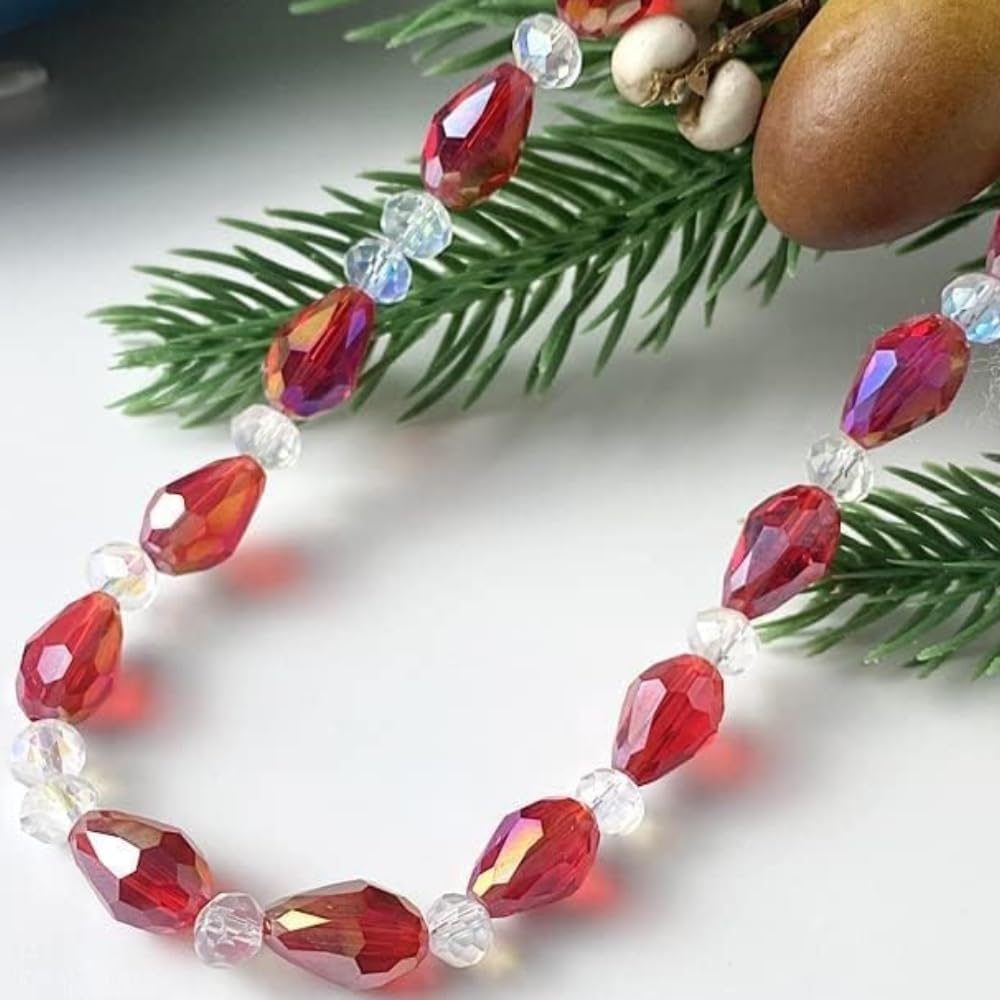 150pcs 4x6mm Teardrop Crystal Glass Beads for Jewelry Making, Faceted Vertical Hole Teardrop Glass Spacer Beads for Wind Chimes Bracelet Earring Necklace DIY Craft(Gold)