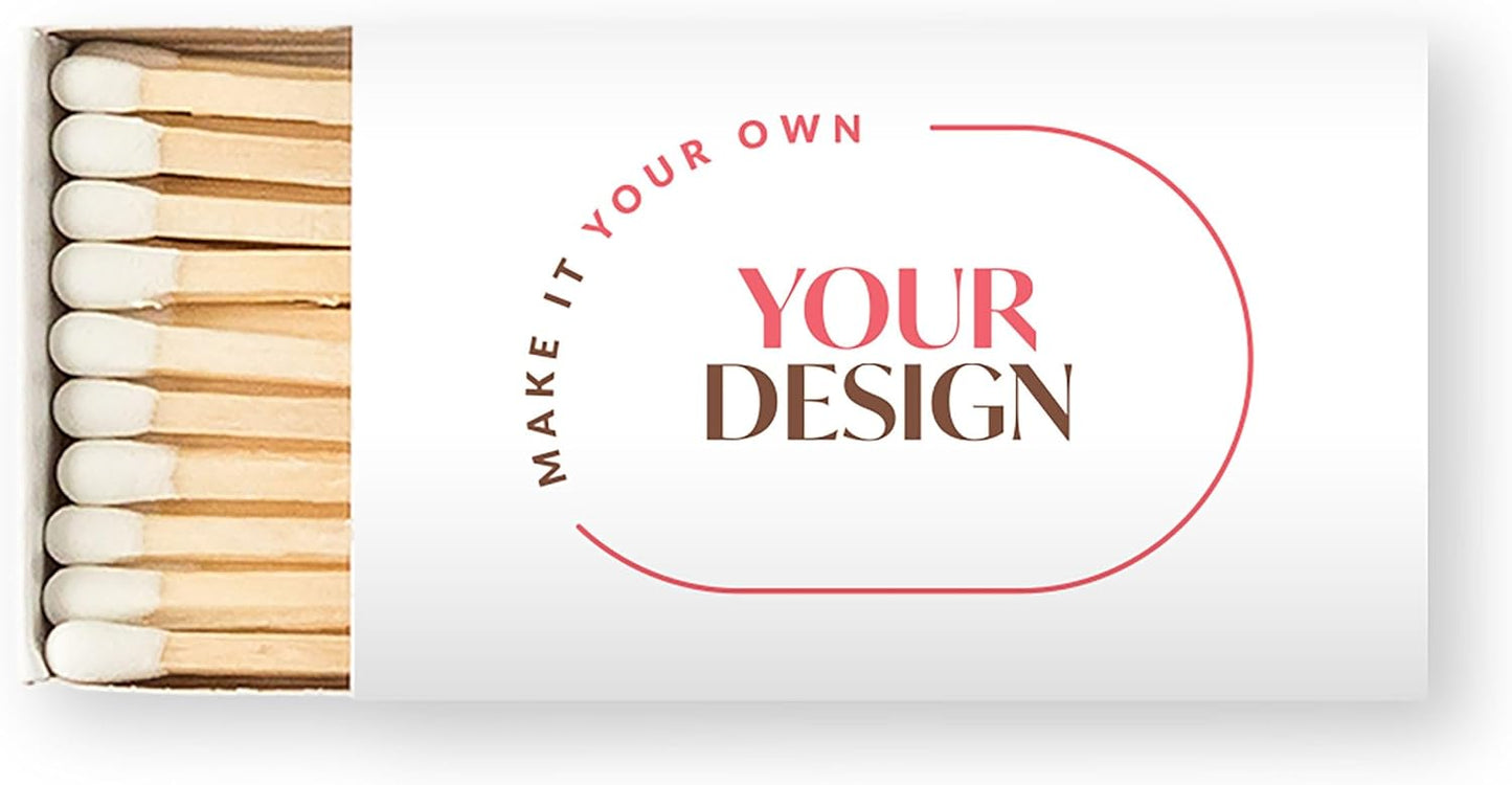 Weddingstar Matchboxes Stickers for Wedding or Event - Upload Your Own Design - Pack of 50 White