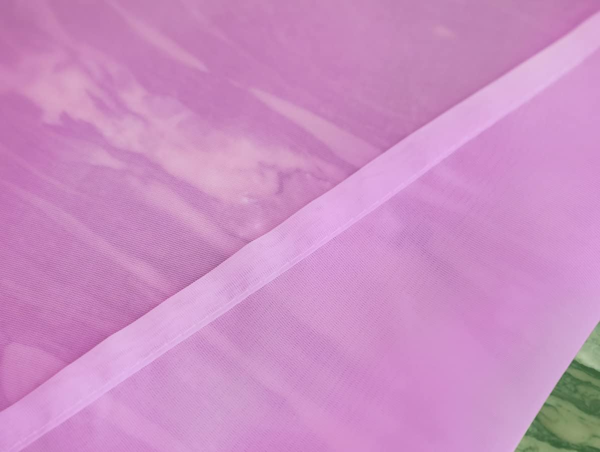 Window Pink Sheer Curtains 95 Inches Long 2 Panels Sheer Curtain Basic Rod Pocket Panel for Bedroom Children Living Room Yard Kitchen (Pink, 52" W x 95" L | 2 pcs)