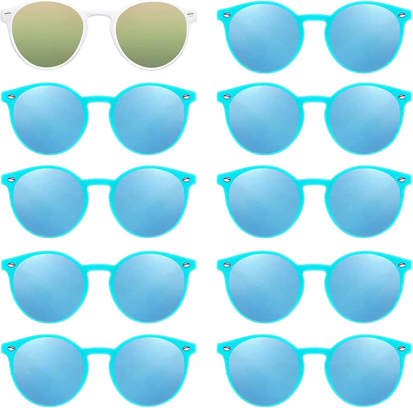 LADY&HOME Bachelorette Party Cat Eye Sunglasses - Bridesmaid & Bridal Shower Supplies, 10pcs Round Weddings Sunglasses