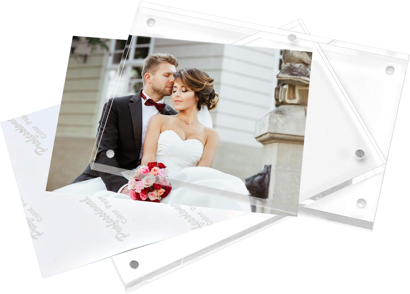 Magicool Premium Acrylic Photo Frame- Magnet Photo Frame -Double Sied Thick Desktop Frames (4x6 2 pack)